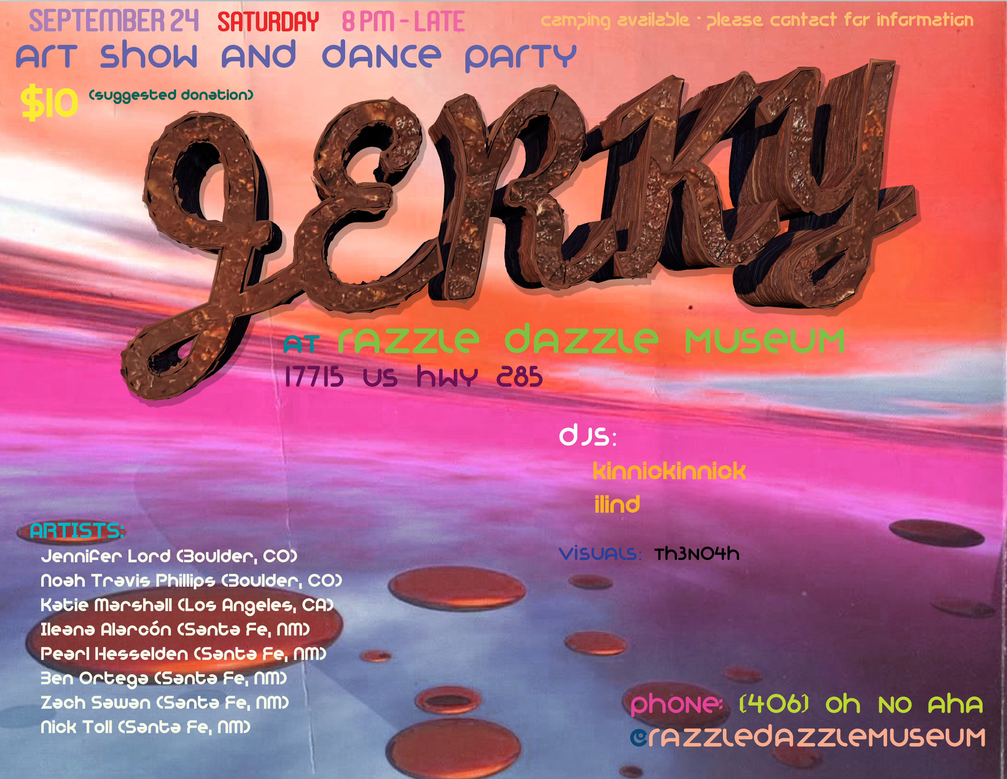 jerky flier colorful rave flier jerky texture text psychedelic horizon